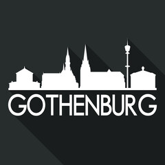 Fototapeta premium Gothenburg Flat Icon Skyline Silhouette Design City Vector Art Famous Buildings.