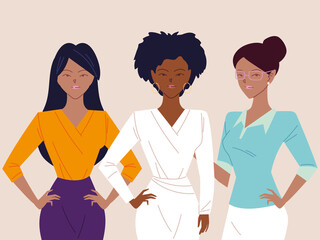 Obraz premium portrait of cute businesswomen, smiling business women