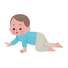 ハイハイする赤ちゃん　主線無し
