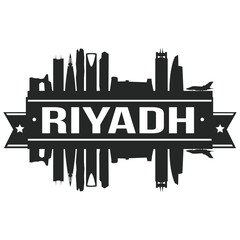 Riyadh Skyline Silhouette City Design Vector Art Saudi Arabia.