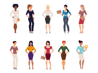 set of women in businesswomen suits