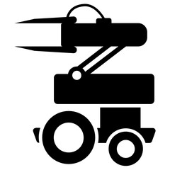 
Industrial crane robot, electronic robot in modern solid style 
