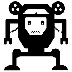 
Electric lion robot icon, solid icon of lion toy machine  
