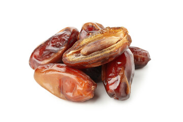 Tasty date fruits isolated on white background