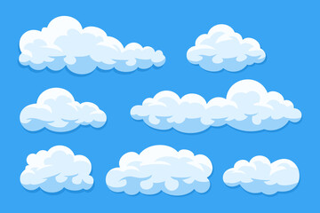 Set of cartoon clouds