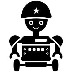 
An electronic soldier robot, army machine for nation defense 
