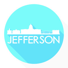 Jefferson City Missouri USA Flat Icon Skyline Silhouette Design City Vector Art.