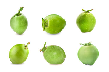 green coconut isolated on white background