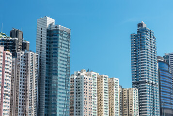 Obraz na płótnie Canvas High rise building in downtown district of Hong Kong city