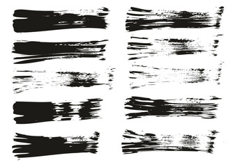 Flat Fan Brush Thin Straight Lines High Detail Abstract Vector Background Set 