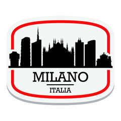 Obraz premium Italy Milano Label Stamp Icon Skyline City Design Tourism.