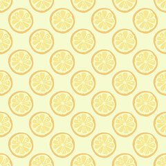 Seamless pattern with orange slice, vector illustration