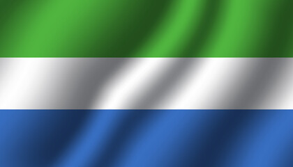 sierra leone national wavy flag vector illustration