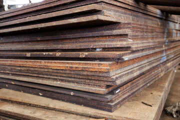 Iron sheets that have been placed to rust.