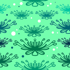 Fototapeta na wymiar tropical flowers seamless pattern vector background