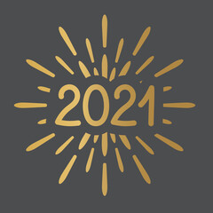golden 2021 year concept - vector illustration