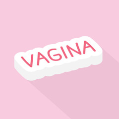 vagina word concept- vector illustration