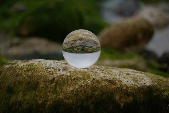 Sphere, Glass Ball, Rocks, Sea, Optimistic, Globe, Earth, Vision,  Earth, Nature, Ecology, Peace