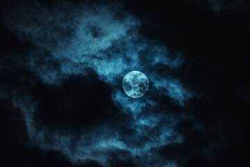 Naklejka na ściany i meble Full Moon Night Sky