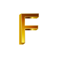 Luxury and Modern Design of 3d Golden F Alphabet .Golden Colored 3d Design of F Alphabet.Golden Colored Alphabetic Collection.