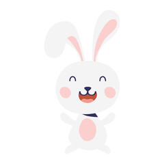 cute easter little rabbit character
