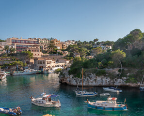 Fototapeta premium Port of Cala Figuera with typical Majorcan boats moored