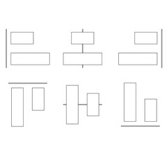 buttons for aligning text and other white objects. buttons for various computer programs