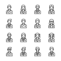 Doctor icons set Vector Illustration
