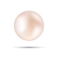 Shiny natural rose sea pearl with light effects