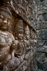 Fototapeta na wymiar Beautiful and unique stone statues photographed in Siem Reap, Cambodia.