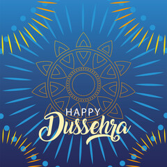 happy Dussehra label, traditional indian holiday