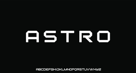 the modern geometric and futuristic alphabet. display font vector typeset	
