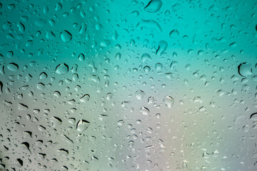 Water droplets on car glass