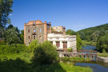 Old abandoned mill on the road to Nemyriv, Ukraine