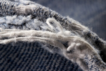 close-up  of a old blue jeans fabric