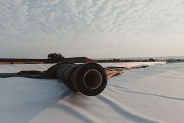 Roofing PVC membrane in rolls and geotextile