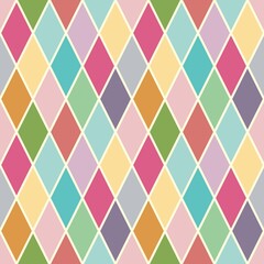 Seamless abstract pattern with rhombuses. Seamless patchwork in retro colors. Vector
