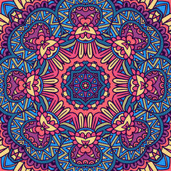 Abstract festive colorful floral mandala vector ethnic boho pattern