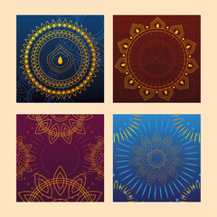 set of templates for cards, indian festival