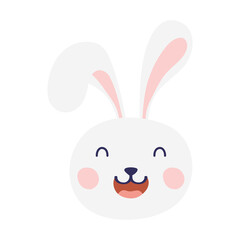 cute easter little rabbit head character