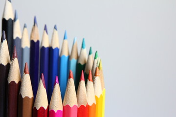 Color pencils on white backgroud