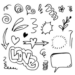 Hand drawn set elements, for concept design. vector illustration.