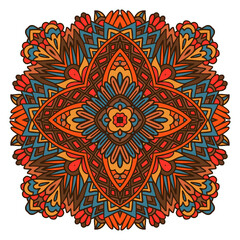 Geometric folk art mandala floral design ornament stylish element