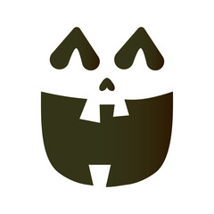 halloween pumpkin face with three teeth emoji icon