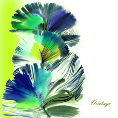 Watercolor background feathers