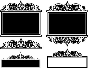 Ornate Panel or Label Design Set - obrazy, fototapety, plakaty