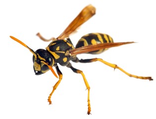 wasp or German yellowjacket isolated on white background