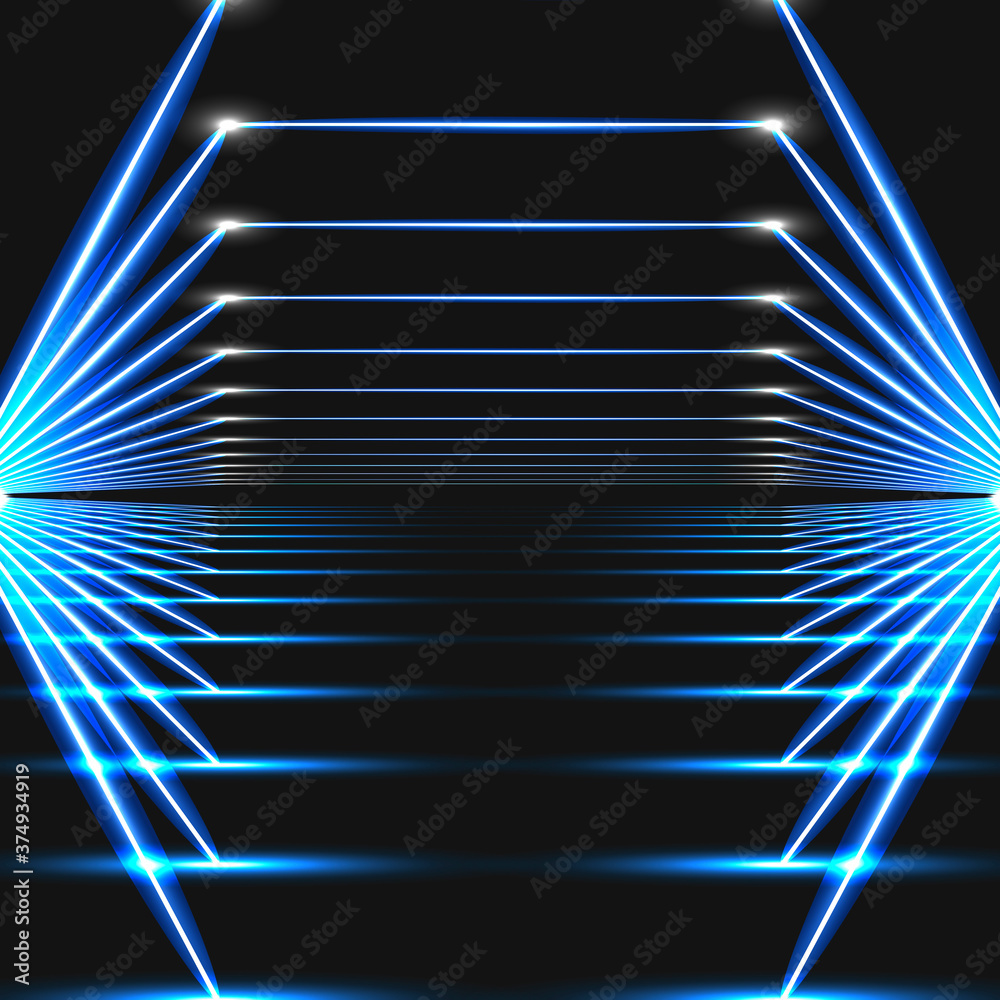 Poster vector bright lines on dark background