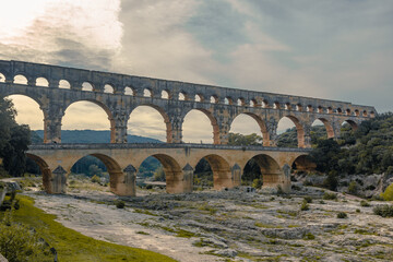 Fototapeta premium Pont du Gard, the ancient roman bridge in Provence, France.