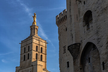 Inside view of the Palais de Papes, in Avignon, France.